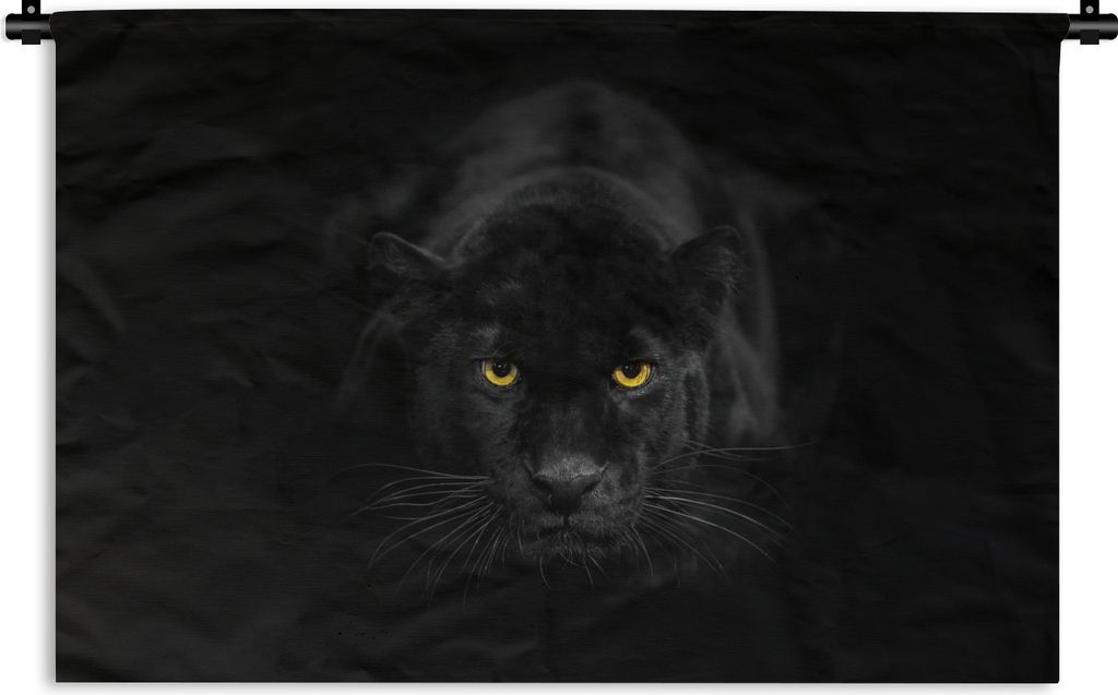MuchoWow Wandteppich Wandbehang Panther - Tiere - Schwarz - Augen 120x80 cm Tapisserie Dekoration Wandtuch - Wanddekorationen - Wandtücher