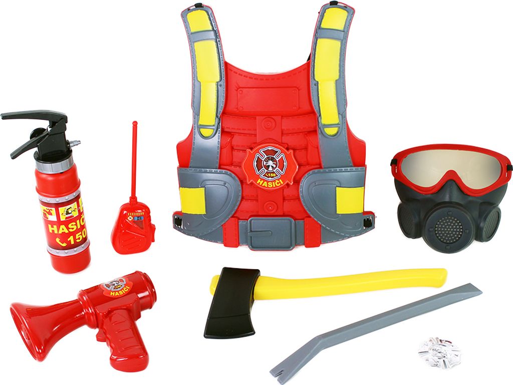 Feuerwehr-Spielzeug Feuerlöschset mit Wasser-Feuerlöscher und batteriebetriebenem Megaphon