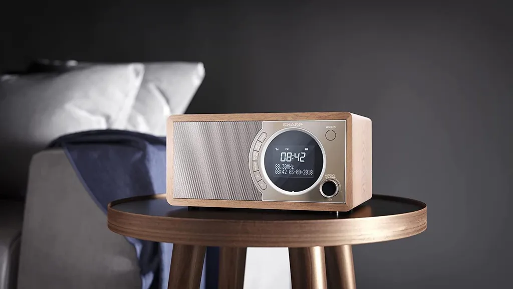 Radio Numérique DAB+ Sharp DR-450(BR) avec Enceinte Bluetooth en Bois - 10