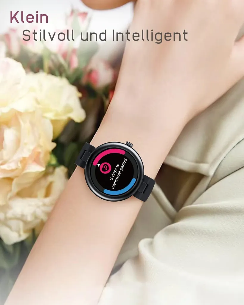Smartwatch da donna, piccolo touchscreen da 1,1 pollici con contapassi, monitoraggio del sonno, monitoraggio SpO2, monitoraggio della frequenza cardiaca, Android IOS (Schrawz) - 3