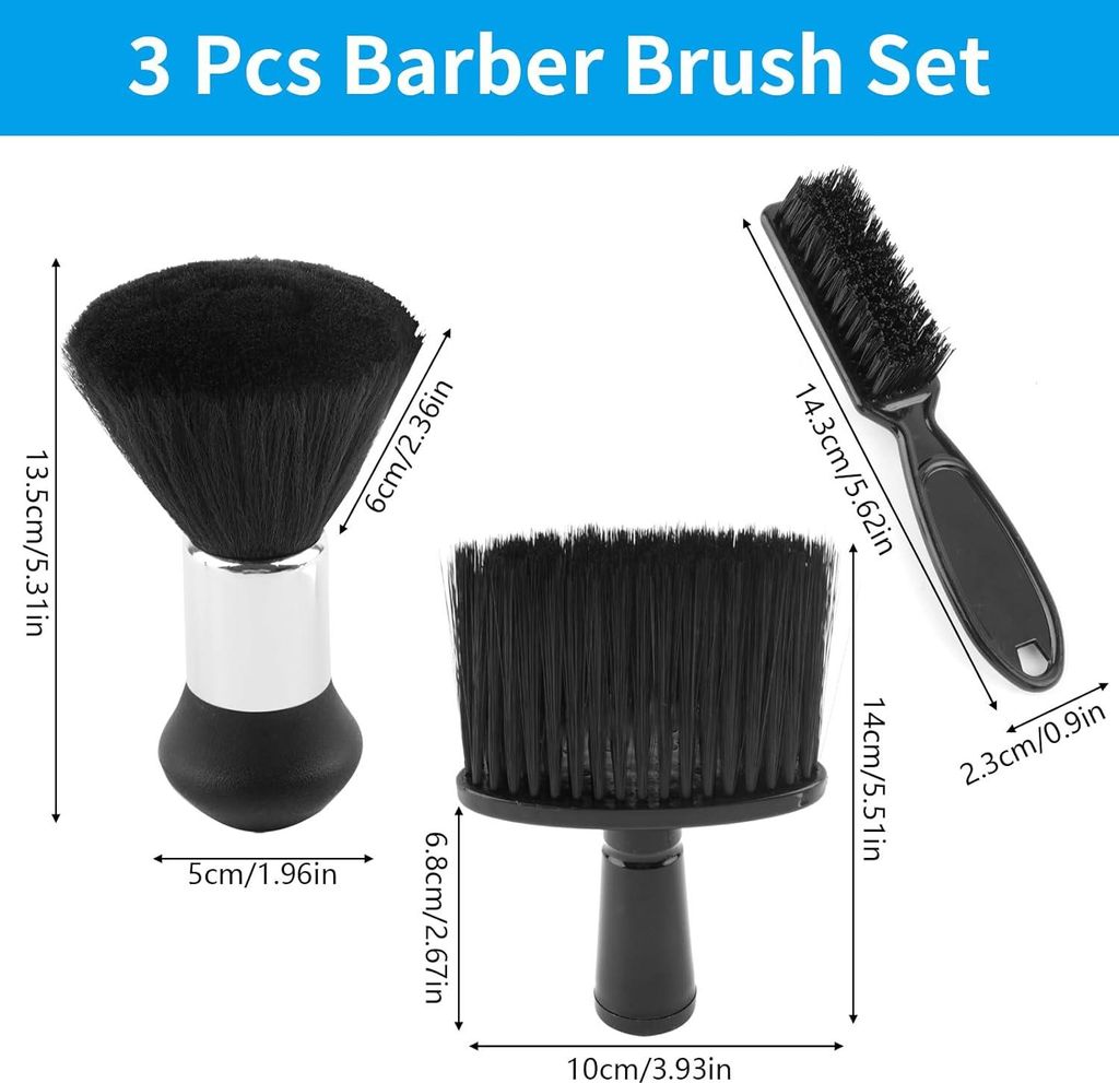 3 Stück Friseurbürste, Nackenpinsel Set, Friseur Bürste, Friseur Pinsel, Haarpinsel Barbierbürst, Soft Friseur Haarpinsel, Barber-Zubehör, fü...