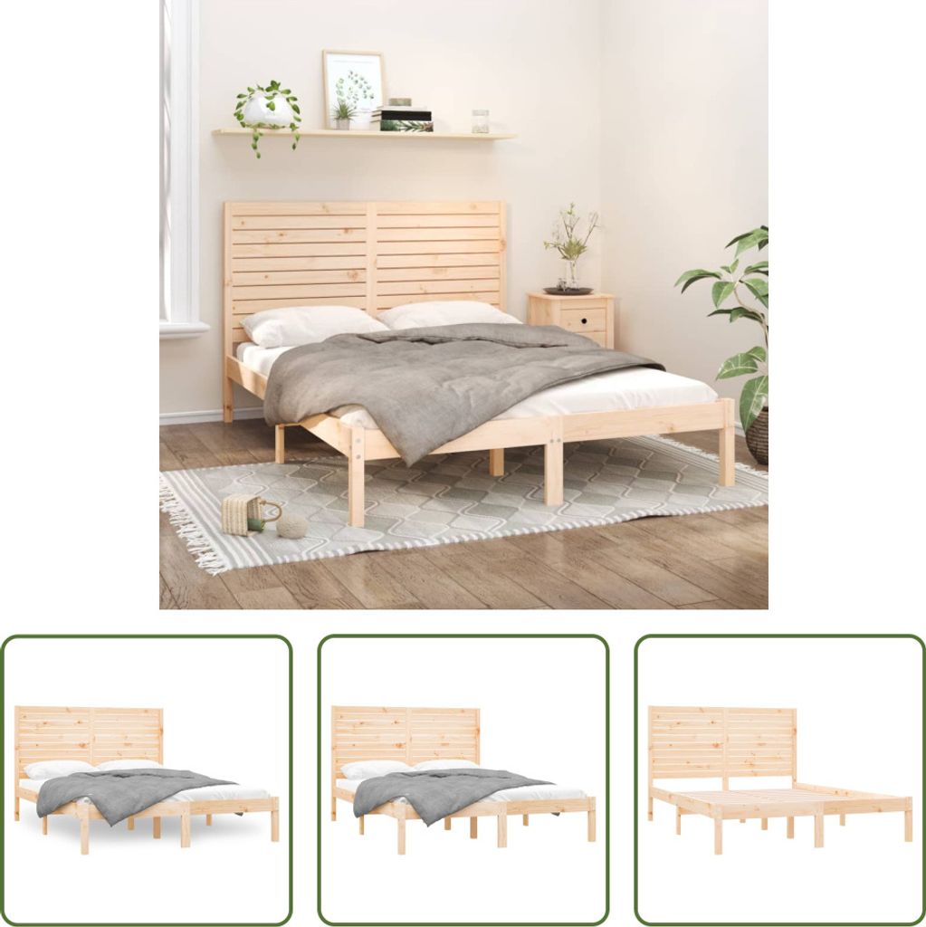 The Living Store Massivholzbett 150x200 cm