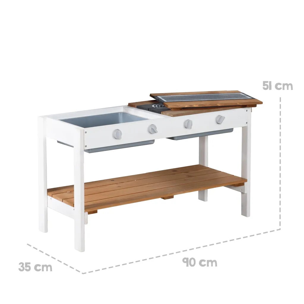 Cuisine enfant extérieure en bois durable contre les intempéries