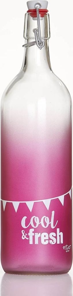 Ritzenhoff & Breker Cool Summer Flasche, Einmachglas, Bügelverschluss, Rosa, 1 L, 173437