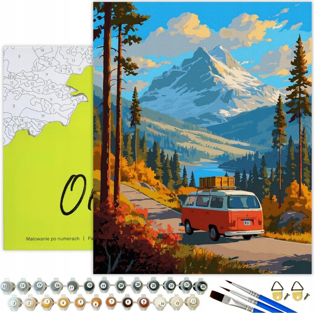 Malen nach Zahlen Erwachsene Landschaft Bergstraße 50x40 - Produktbild 