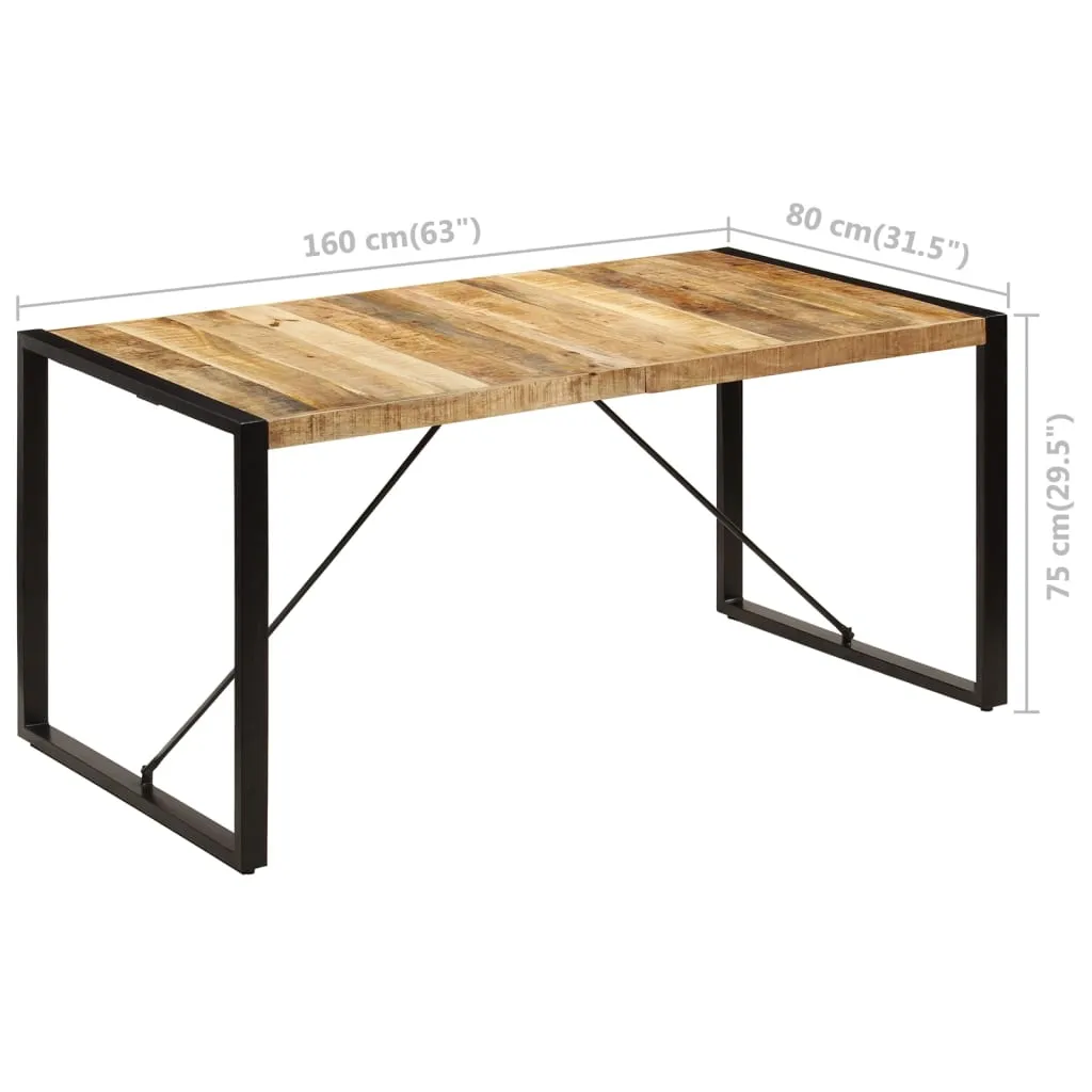 Table à manger bois massif de manguier 160x80cm design rustique chic - 9