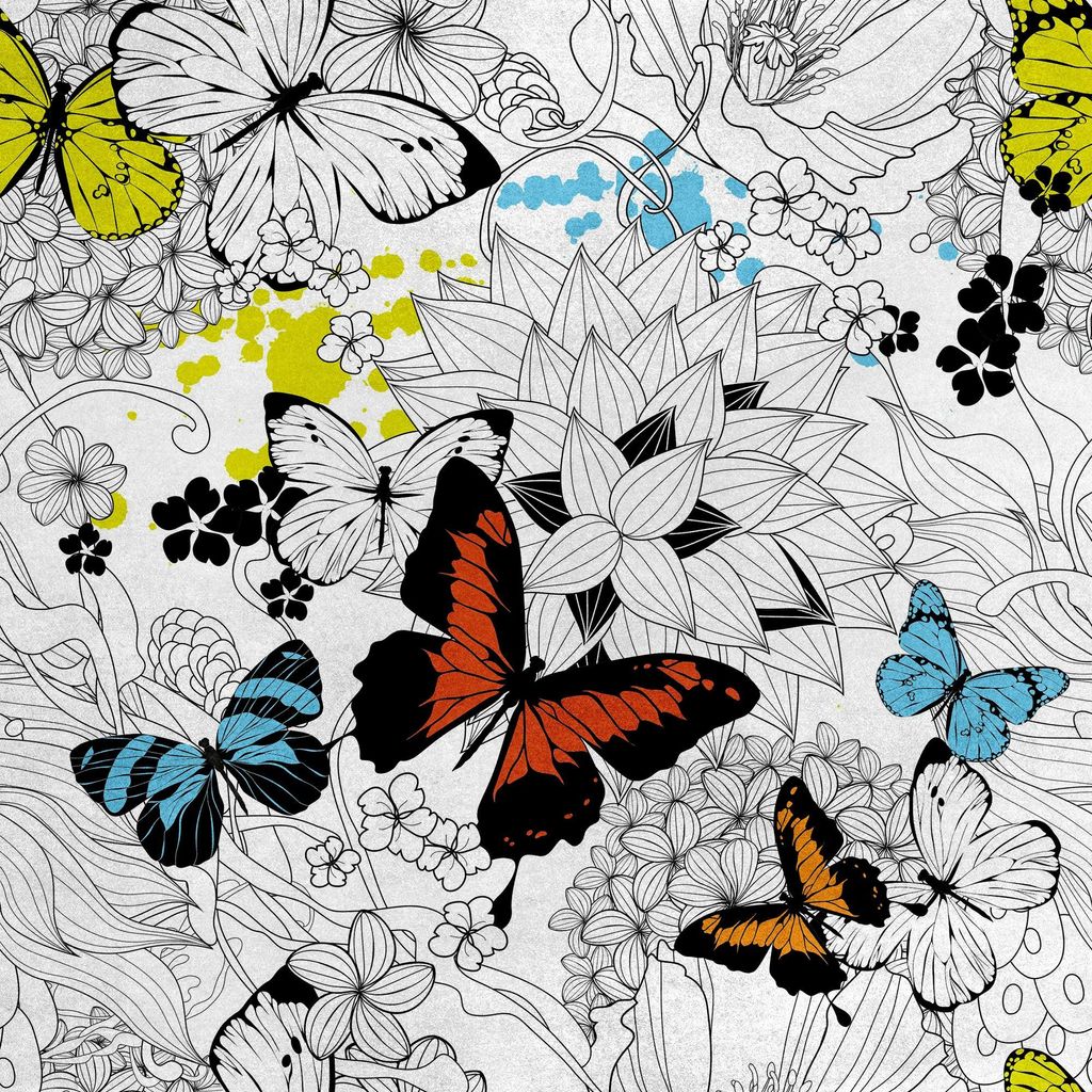 Royal Samt Stoff Polyester Zum Nähen - Motiv Schmetterlinge mit Blumen