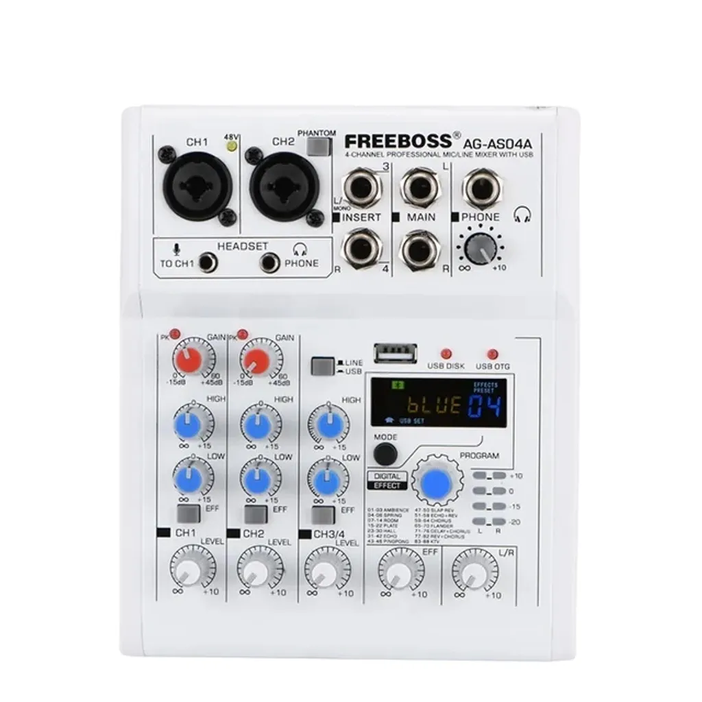 Mixer Audio Bluetooth 4 Canali: Streaming e Podcast Studio Ready