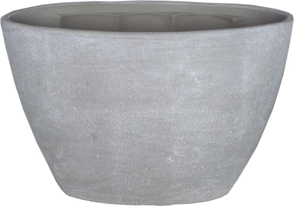 INNA-Glas Ovaler Orchideentopf aus Keramik, betongrau, 32x14,5x22,5 cm - Blumenvase
