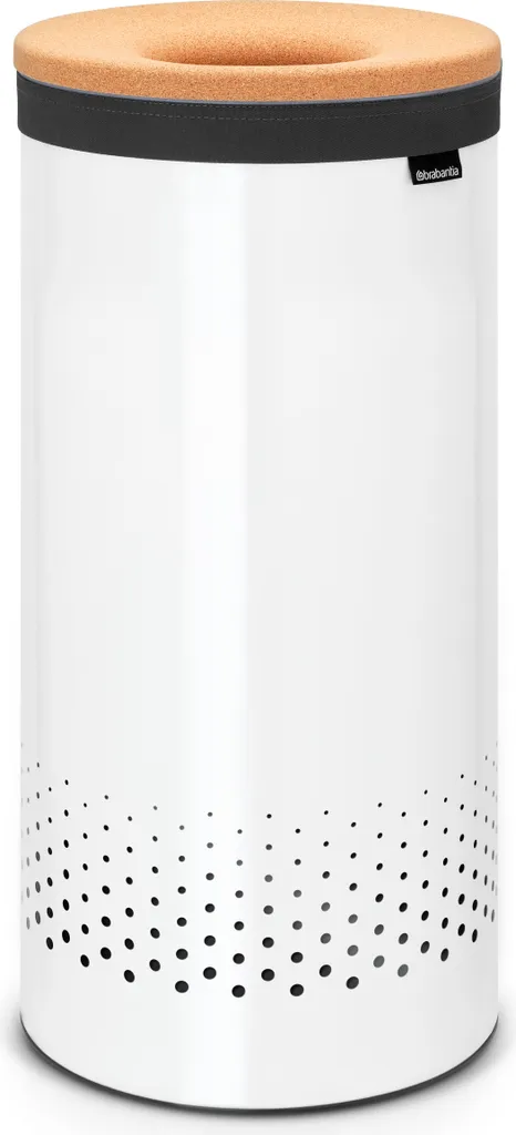 Panier à linge Brabantia 35 Litres : Couvercle Liège et Finition Blanche