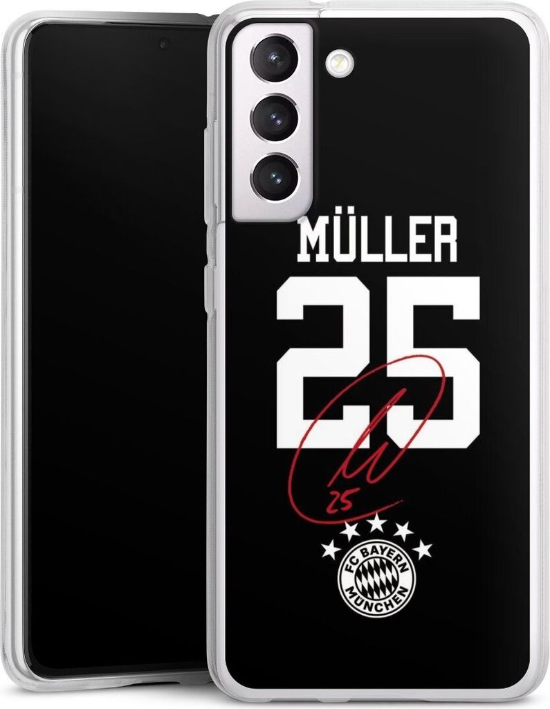 DeinDesign Handyhülle für Samsung Galaxy S21 FE 5G Silikon Hülle Case Smartphone Schutzhülle FC Bayern München FCB Thomas Müller