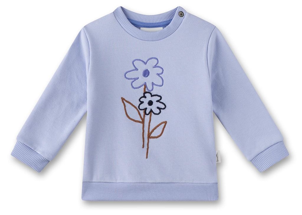 Sanetta Pure Mädchen-Sweatshirt blau Blumen 62