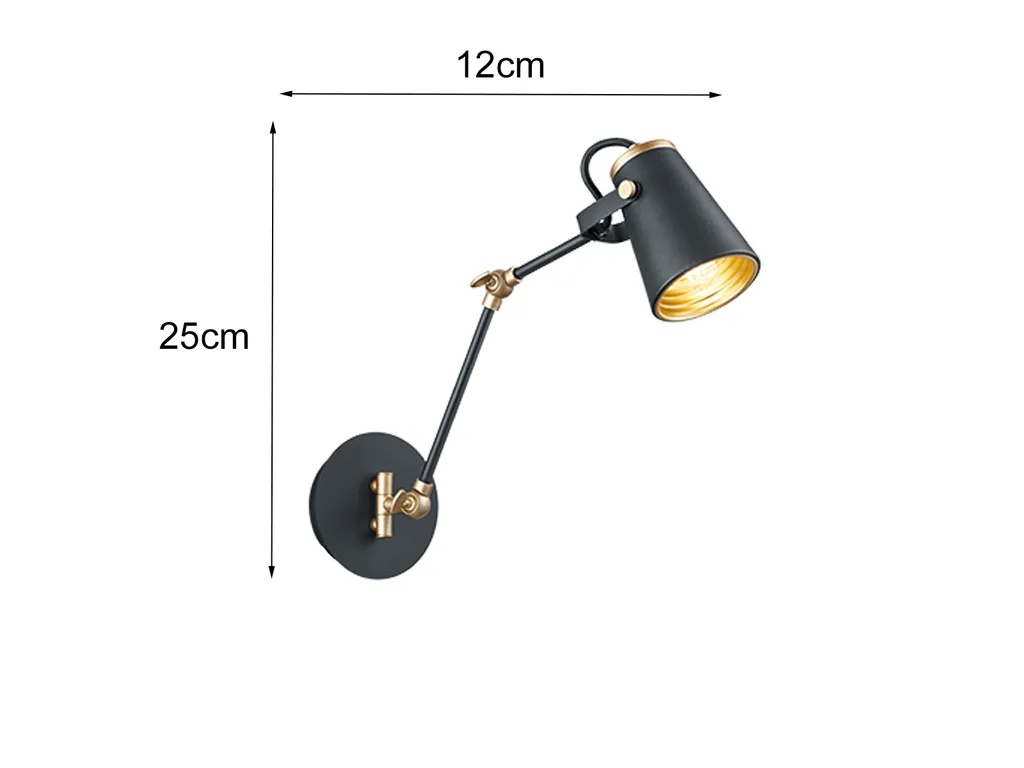 Applique EDWARD Trio Lighting 208870132 | Illuminazione Interni Nera - 9