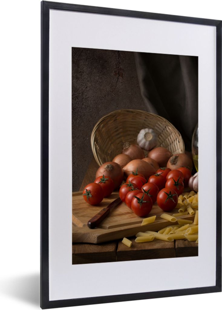 MuchoWow Gerahmtes Poster Stilleben - Schneidebrett - Farben 40x60 cm - Poster mit Schwarzem Bilderrahmen Wandposter Rahmen Foto Bilder - Poster ...