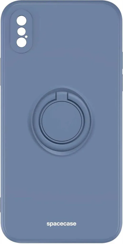 Cover iPhone X/Xs Silicone Blu SPACECASE - Ring Holder e Grip Totale - 5