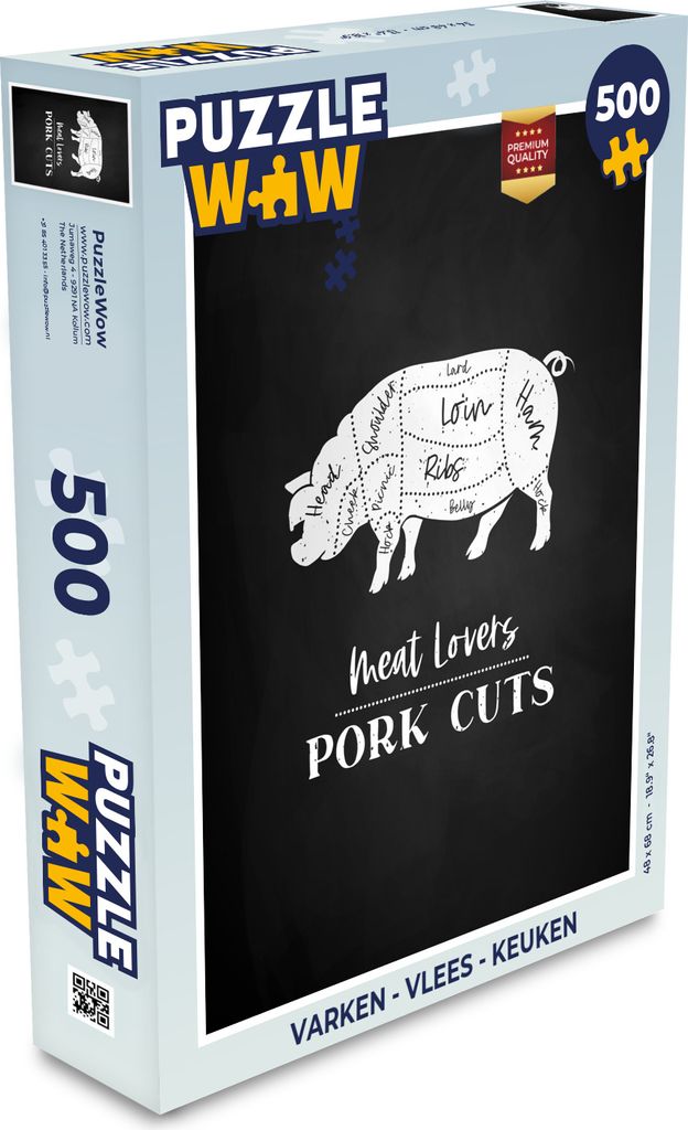 MuchoWow Puzzle 500 Teile Schwein - Fleisch - Küche - Denken - Spiel - Toy