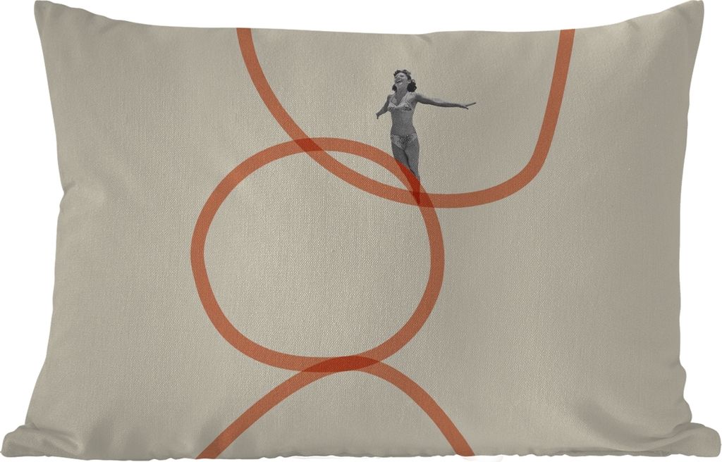 MuchoWow Outdoor Kissen - Liebe - Vintage - Ehepaar - Design - 50x30 cm - Wetterfest - Lounge Kissen - Sofa kissen - Wohnzimmer Dekoration