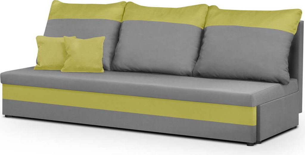 3-Sitzer-Sofa mit Schlaffunktion GUSTAV - Hellgrau/Grün