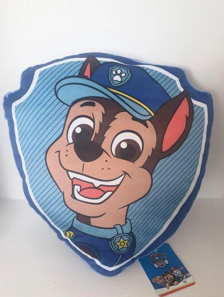 Cuscino Sagomato Paw Patrol | Morbido Peluche Chase Skye Marshall 40cm