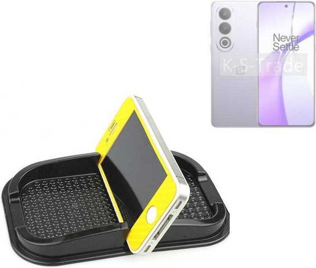 K-S-Trade Auto Anti Rutsch Matte Smartphone-Halter kompatibel mit OnePlus Ace 3V Haft Pad Armaturenbrett Handy-Halterung Silikon