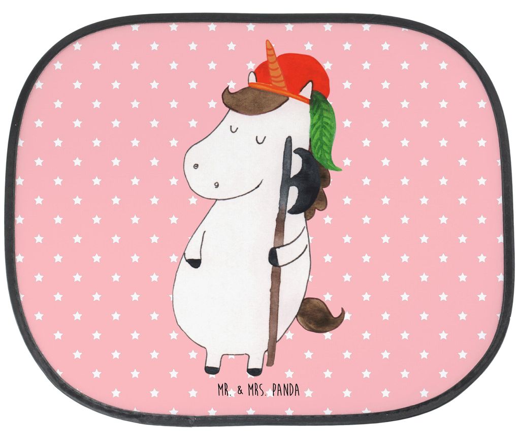 Mr. & Mrs. Panda Sonnenschutz Auto Einhorn Junge - Rot Pastell - Geschenk, Hitzeschutz, für Autoscheiben, Unicorn, Mittelalter, Seitlicher, Bube, ...