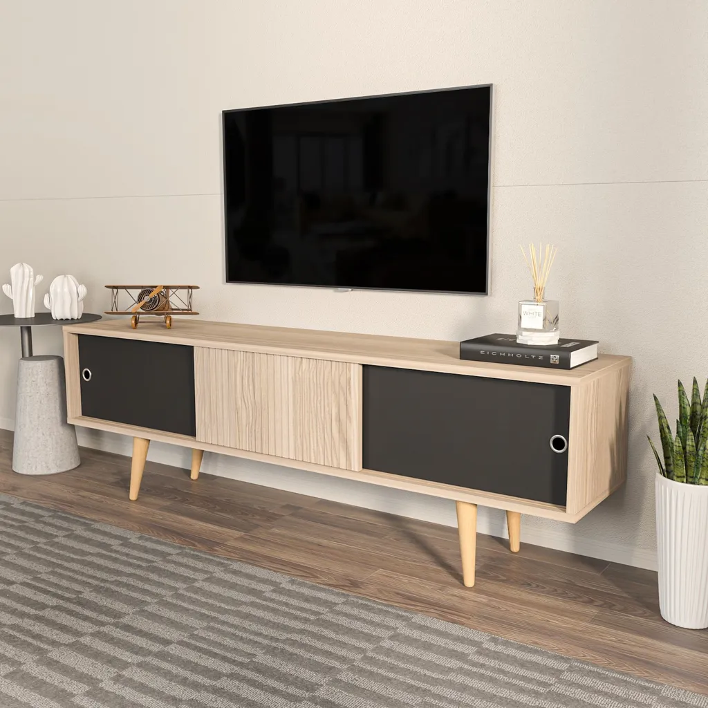 Meuble TV Large 160 cm Ecrin - Solution Gain de Place et Design Moderne - 2