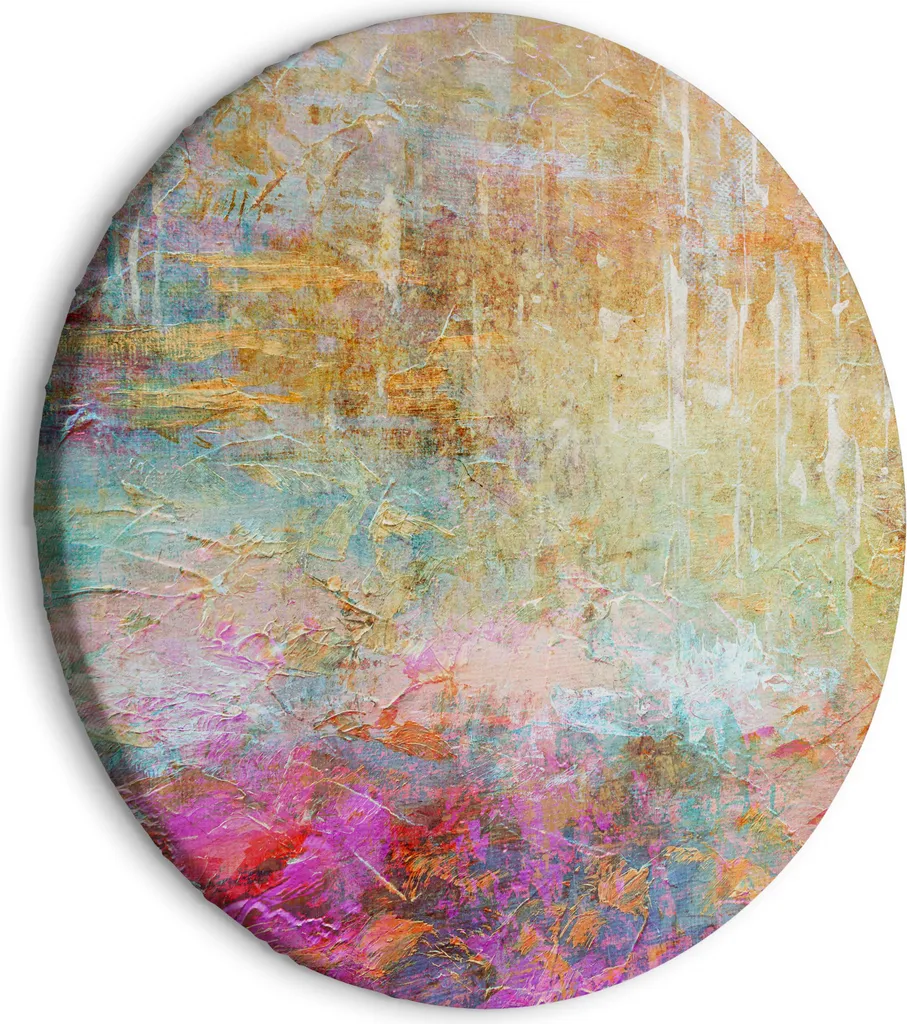 Decorazione Murale 80x80 Quadro Rotondo Astratto - Stampa su Tela XXL