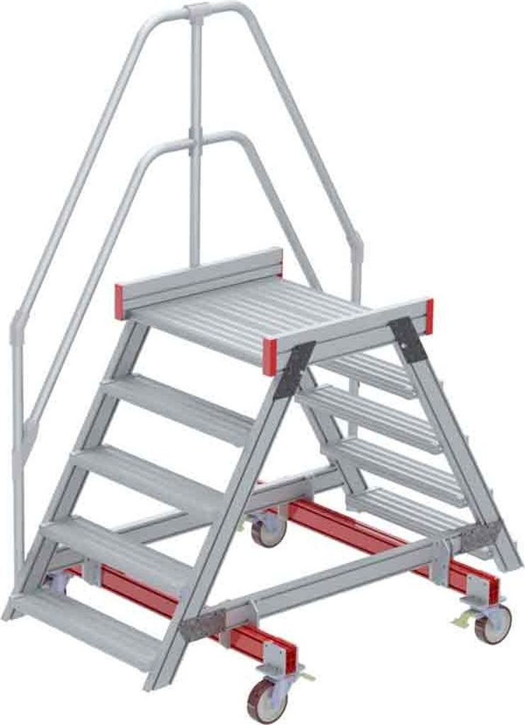 Euroline 512 mobiler Überstieg 60° Stufenausführung Alu gerieft Stufenbreite 800mm 5 Stufen