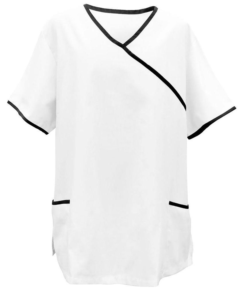 Schlupfkasack weiß, mit Paspel schwarz, Größe 5XL : 5XL : Produktbild 
