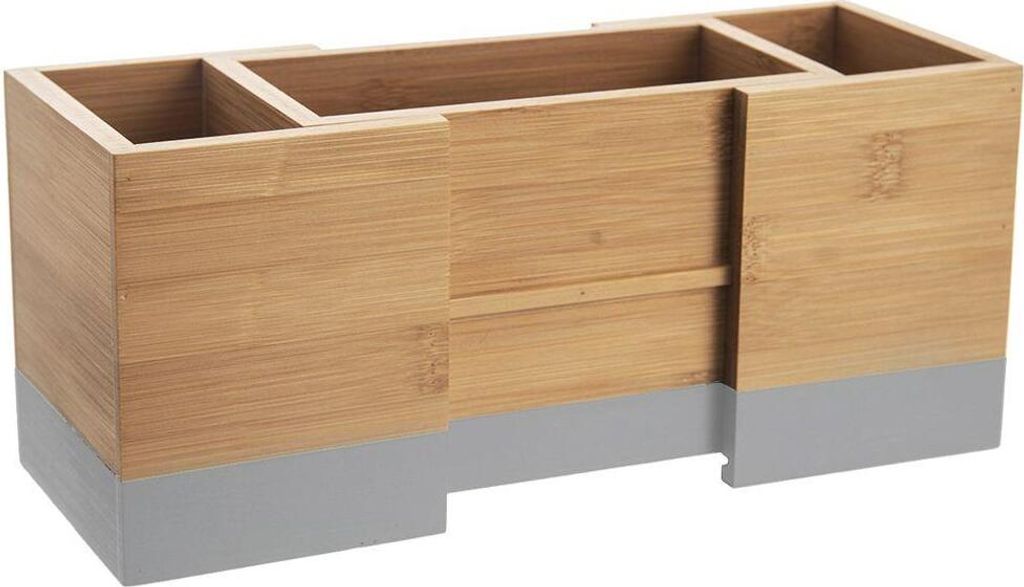 Stylischer Besteckkorb Aus Holz & Metall - 3-teiliger Organizer Mit Abnehmbaren Fächern Für Küche & Esstisch