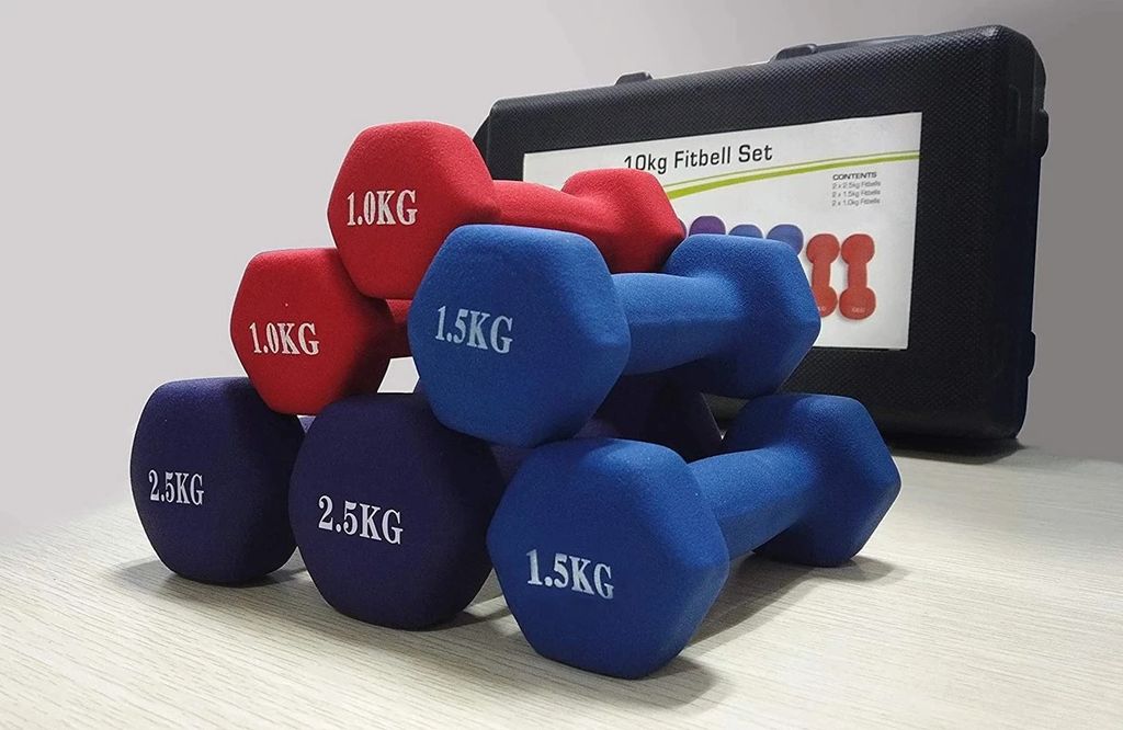 Sada činiek s puzdrom 10 kg, činky s pevnou váhou, sada Obrázok produktu 