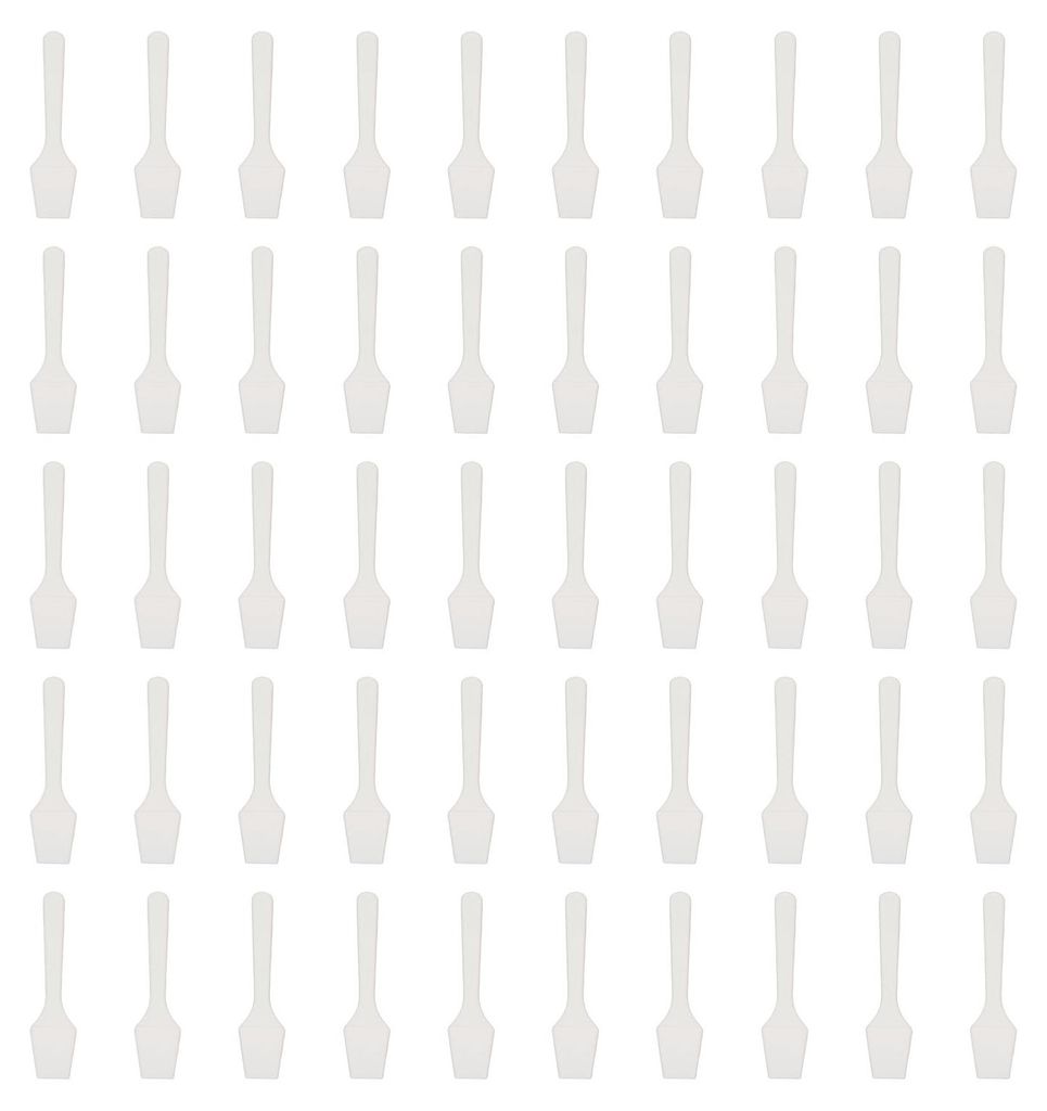 50 Stück Kosmetiklöffel, massierend, wiederverwendbar, Weiß, für Creme-Nagelkleber