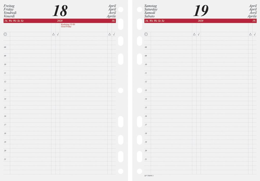 rido idé Kalender-Einlage "Tageskalendarium" 2023 für Terminplaner "Timing 1"