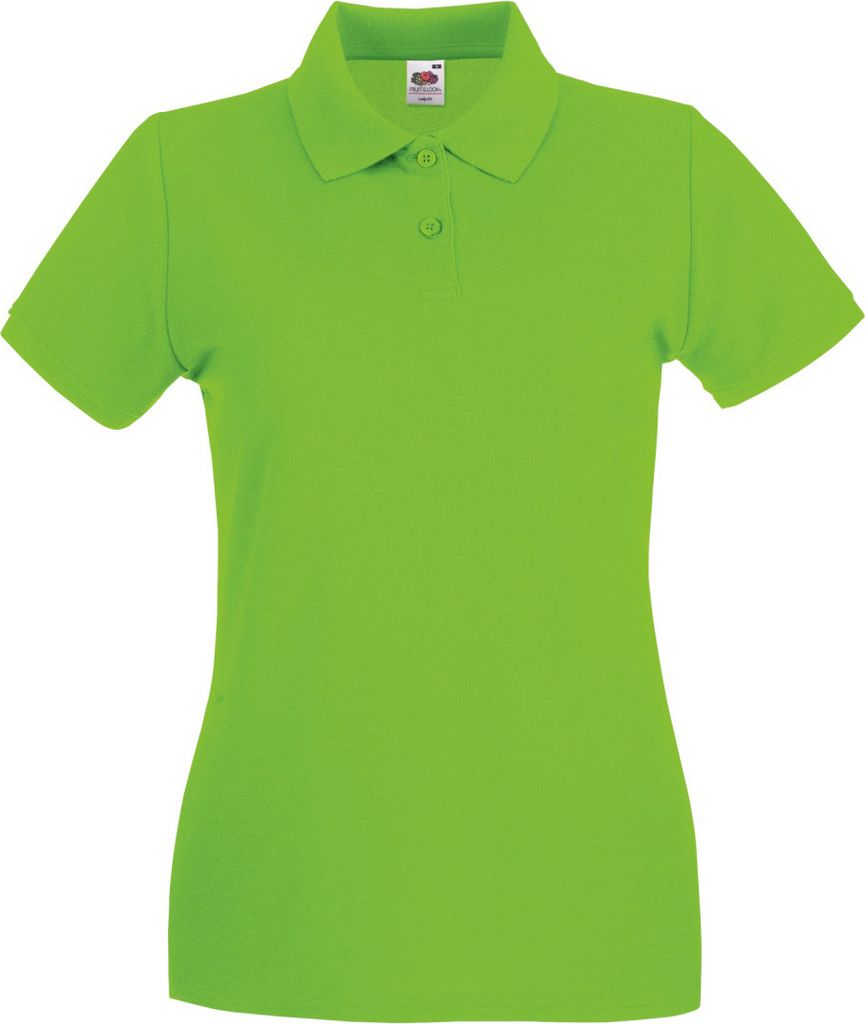 Fruit of the Loom - "Premium" Poloshirt für Damen kurzärmlig BC1377 (M) (Limette)