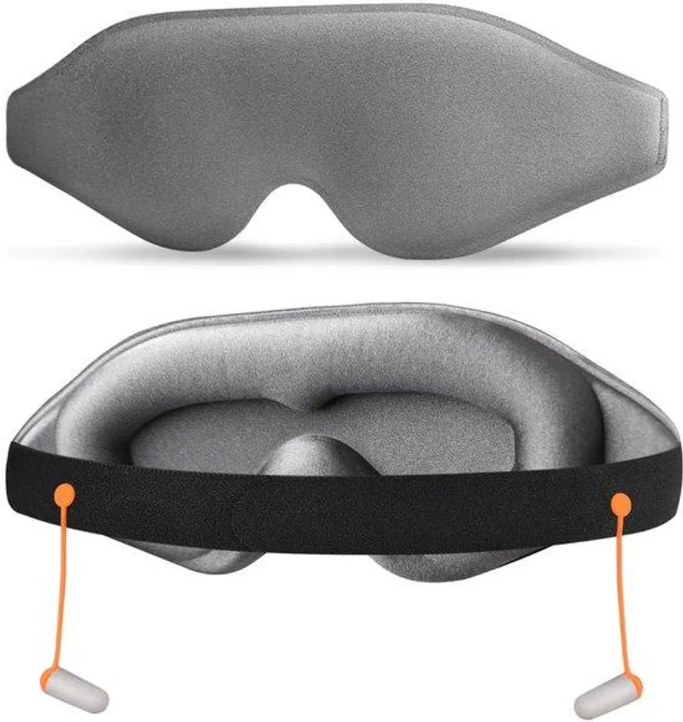 Masque de sommeil 3D contre l'insomnie et la lumière, confort gris