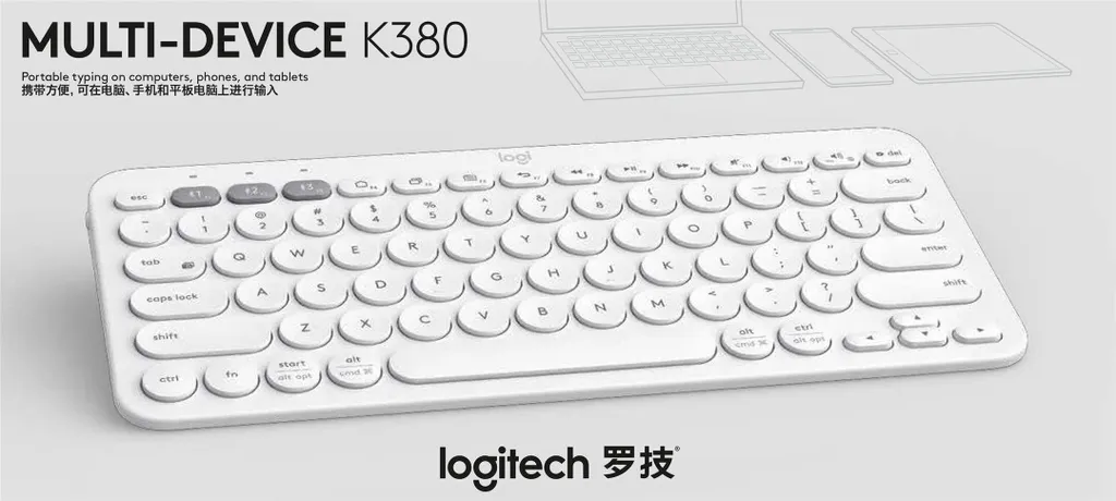 Clavier sans fil compact Logitech K380 pour Tablette, PC et Smartphone - 13