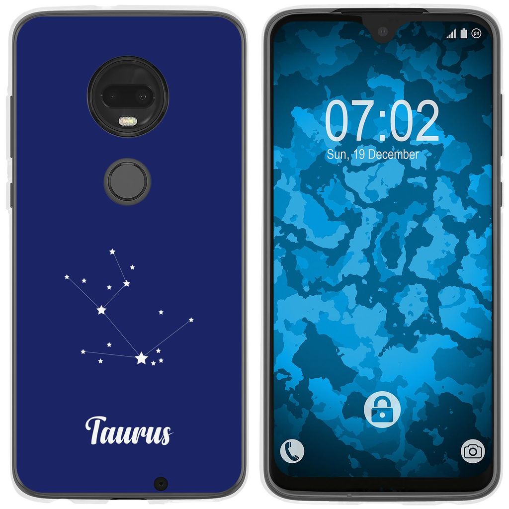 PhoneNatic Case kompatibel mit Motorola Moto G7 Silikon-Hülle SternzeichenTaurus M8