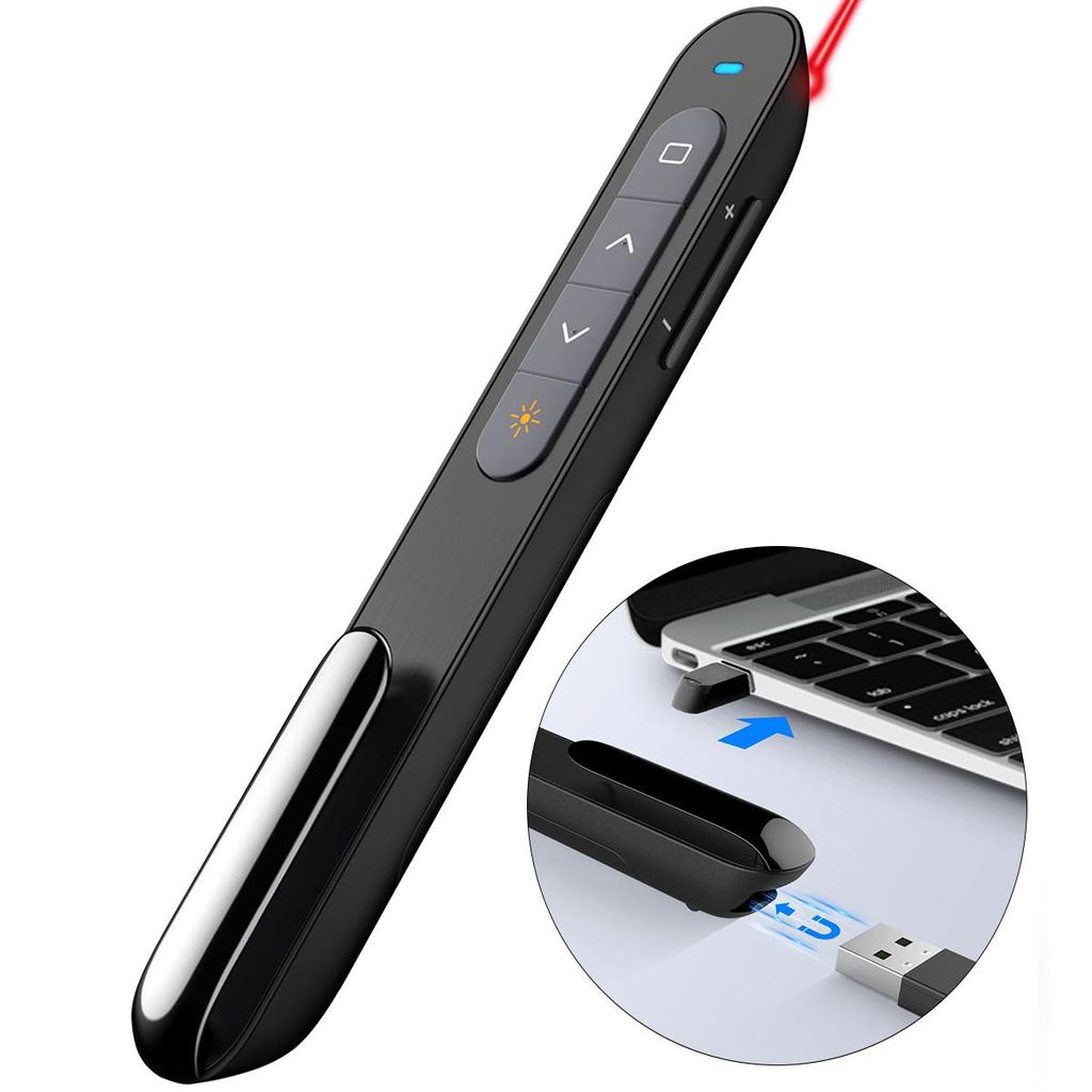 2.4G Multifunktions Wireless Presenter mit Pointer für Powerpoint-Präsentation Fernbedienung, Präsentation Clicker, Slide Advancer