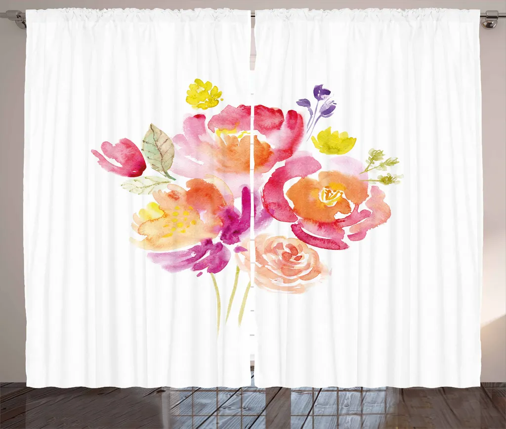 ABAKUHAUS Tenda Rose 280x175 cm | Tessuto Satin alta densità e Ganci