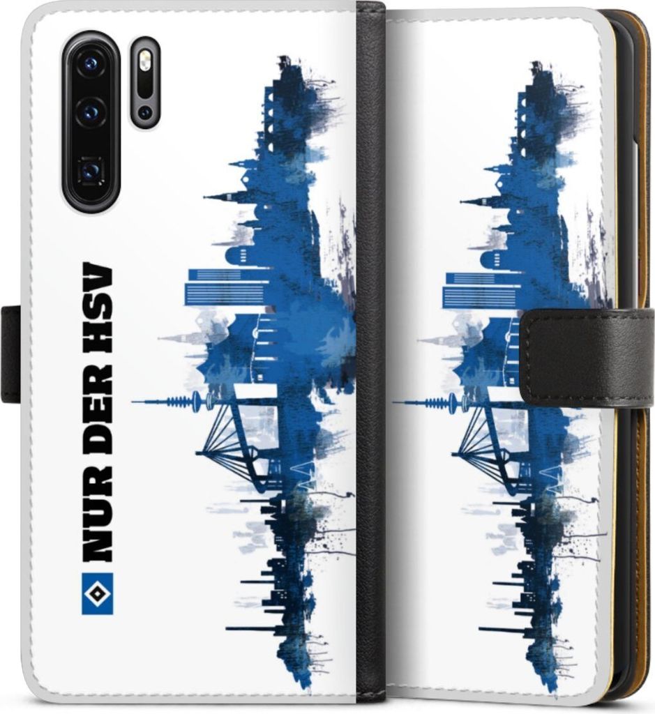 DeinDesign Klapphülle für Huawei P30 Pro Handytasche Lederhülle Tasche Bundesliga HSV Offizielles Lizenzprodukt