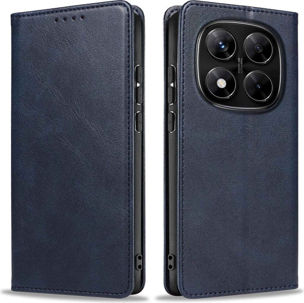 Handyhülle für Xiaomi Redmi Note 14 Pro Kunstleder Flip Cover Hülle Handytasche Case Kartenfach Farbe: Blau