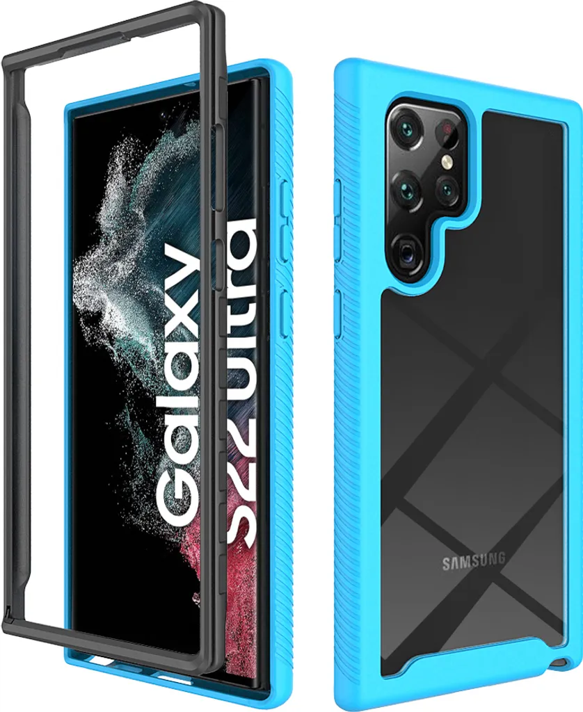 Custodia Luxury Blu Samsung S23 Ultra - Trasparente Anti-Shock