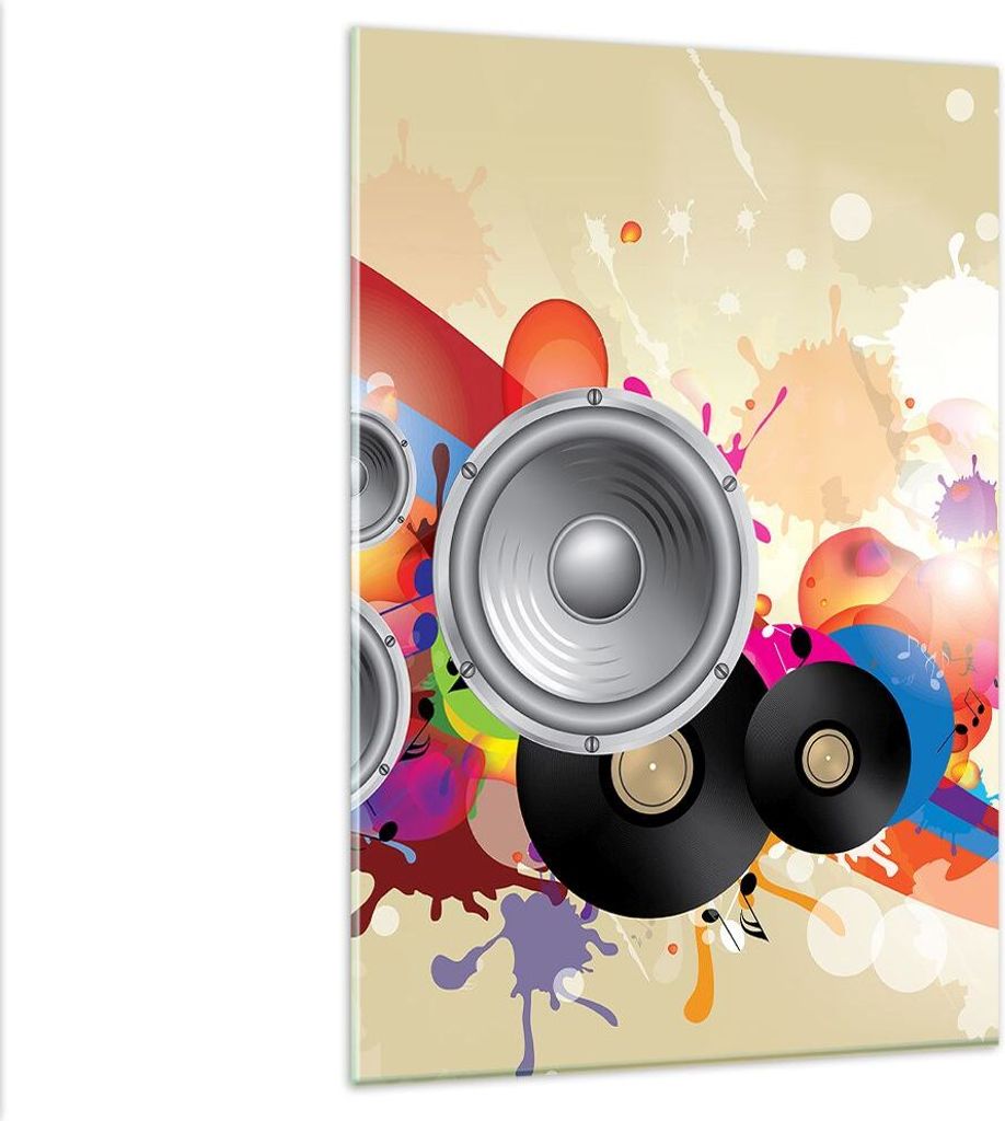 Bilder auf glas - Einteilig - Musik abstrakt Komposition Dekoration - 80x120cm - Glasbilder - Wandbilder - Bilder - Wanddekoration aus Glas - Glas ...