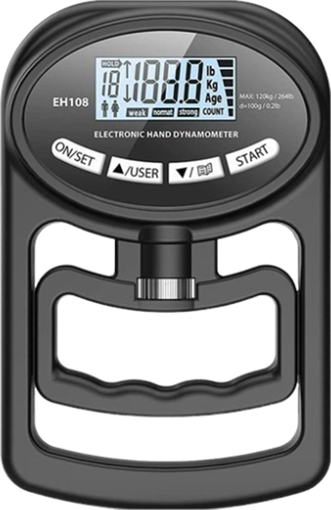 Elektrischer Griffkrafttester mit LED-Anzeige, Handkraft-Dynamometer, verstellbarer Handtrainer, Handkraftmessgerät, Handkraftverstärker