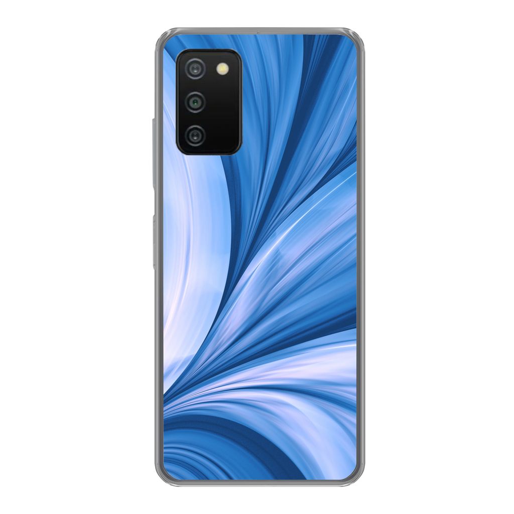 MuchoWow Handyhülle Schutzhülle Hülle für Samsung Galaxy A03s Blau - Abstrakt - Design Silikon Softcase Handy Hülle - Schutz