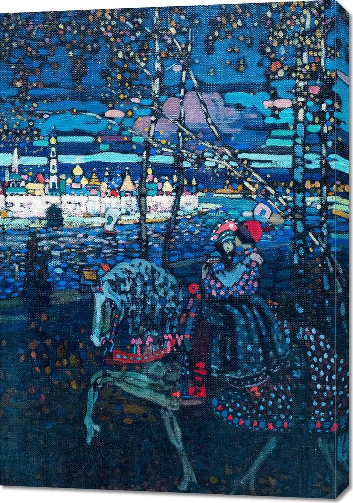 Bild 70x100cm Reitendes Paar, Wassily Kandinsky Vintage für das Wohnzimmer