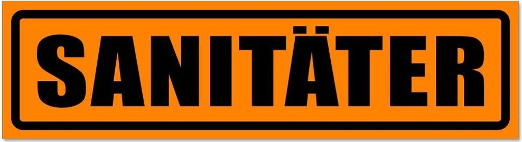 Kiwistar - Autoaufkleber - Orange - Schwarz - 60 x 16 cm - Sanitäter invertiert - Hinweis Aufkleber Sticker für Auto, Kfz, Fahrrad, PKW, LKW