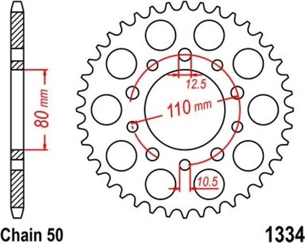 Kettenrad 43 Z Teilung 50 für Honda CB CBR CBX FT VF VFR