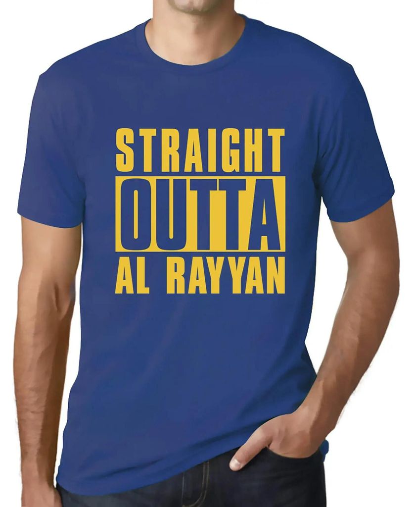 Herren Grafik T-Shirt Direkt aus Al Rayyan – Straight Outta Al Rayyan – Öko-Verantwortlich Vintage Jahrgang Kurzarm Lustige Druck Geburtstag G...