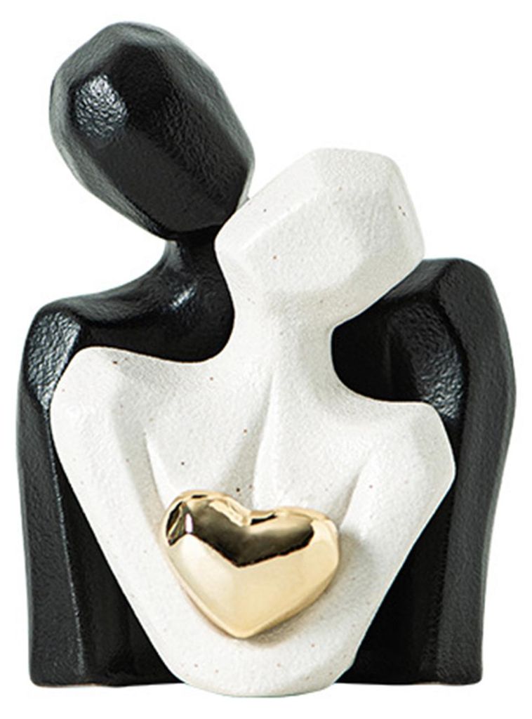 Abstrakte Keramikfigur eines umarmenden Paares – Liebesfigur, die Mann und Frau umarmt – Dekoration, Hochzeitstag, Valentinstag, romantisches G...
